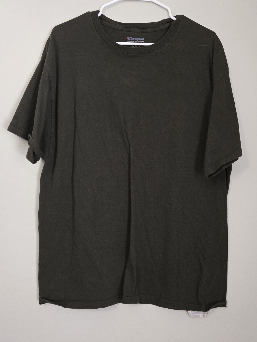 Champion Short Sleeve Crew Neck Tee in Olive Green